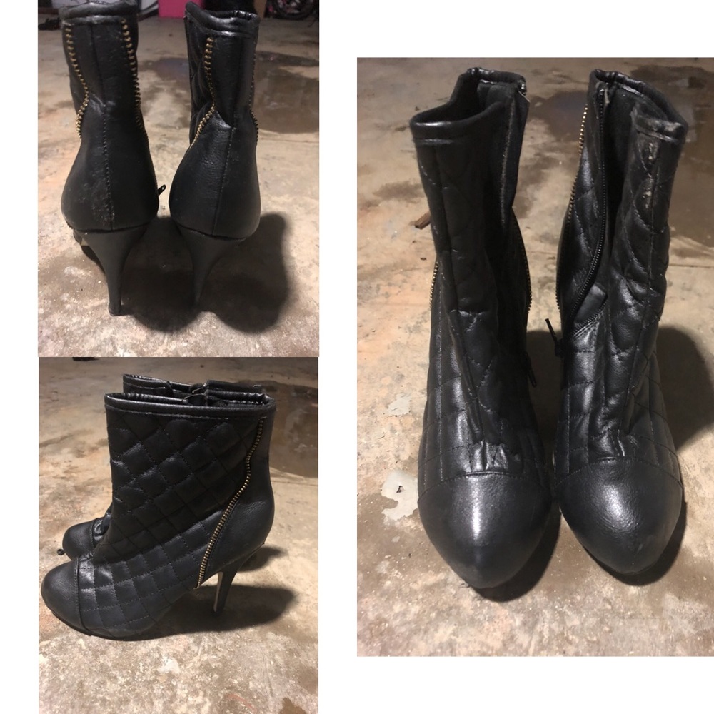 Designer Leather Ankle Boot Heels